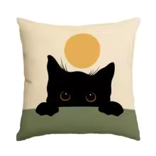 Cojín Gato Negro