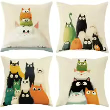 Cojín Gatos Colores