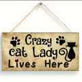 Letrero "Crazy cat Lady lives here"
